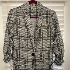 Max Studio Black and White Cotton Blazer jacket